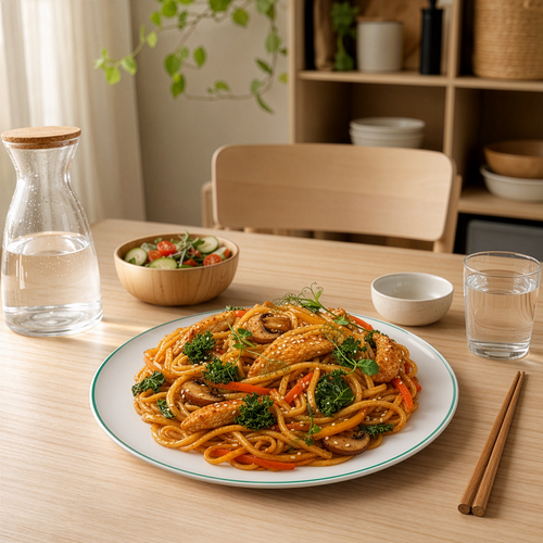 Удон с курицей в соусе терияки ЛЕНТА FRESH, 240г, фото