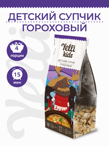 Супчик YELLI Kids Гороховый, 100г, крупный план