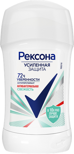 Дезодорант-антиперспирант стик женский РЕКСОНА Антибактериальная свежесть, 40мл, крупный план