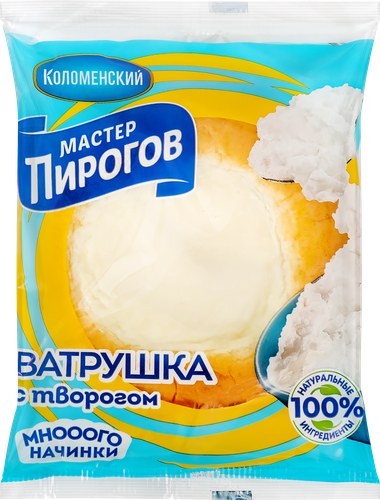 Ватрушка МАСТЕР ПИРОГОВ с творогом, высший сорт, 100г, картинка