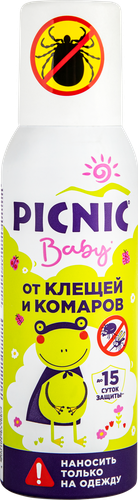 Аэрозоль от клещей и комаров детский PICNIC Baby, 125мл, изображение