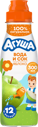 Напиток фруктовый АГУША Яблоко вода с соком, с 12 месяцев, 300мл, картинка