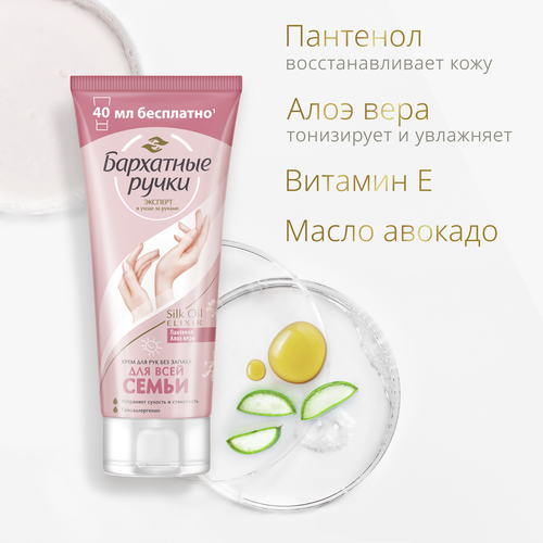 Крем для рук БАРХАТНЫЕ РУЧКИ Для всей семьи, без запаха, 200мл, картинка