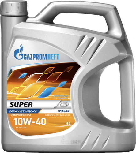 Масло моторное GAZPROMNEFT Super 10W-40 API SG/CD полусинтетическое, 4л, детальное фото