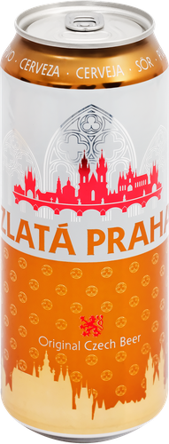Пиво светлое ZLATA PRAHA фильтрованное пастеризованное, 4,7%, ж/б, 0.5л