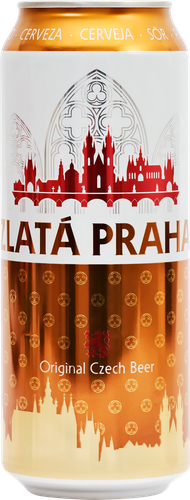 Пиво светлое ZLATA PRAHA фильтрованное пастеризованное, 4,7%, ж/б, 0.5л, фото