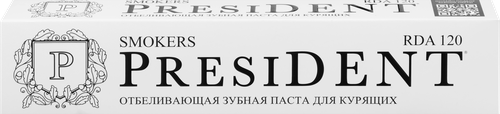 Зубная паста PRESIDENT Smokers, 75мл, крупный план