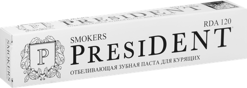 Зубная паста PRESIDENT Smokers, 75мл, крупный план