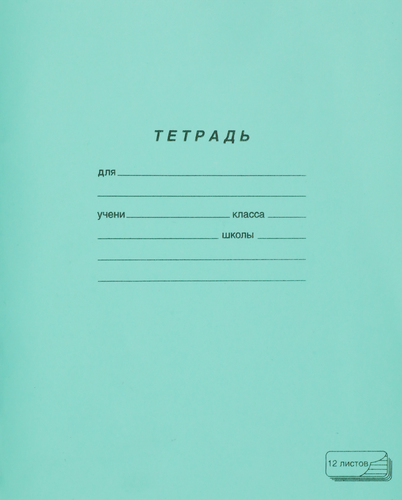 Тетрадь ученическая ПЗБМ А5, 12 листов, в косую линию, на скрепке Арт. 19971,, крупный план