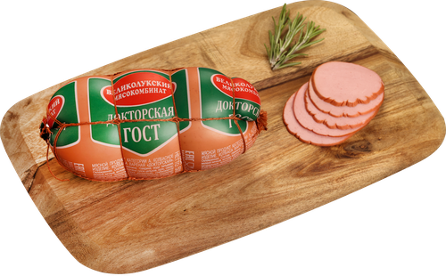 Колбаса вареная МК ВЕЛИКОЛУКСКИЙ Докторская ГОСТ в обвязке, 500г, фотография