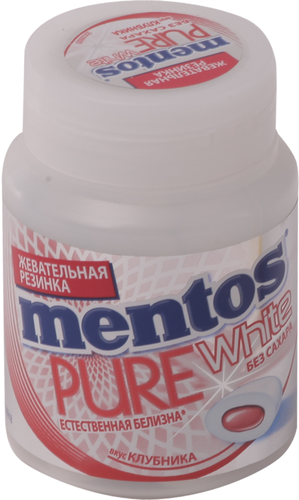 Жевательная резинка MENTOS Pure white со вкусом клубники, 54г, фото