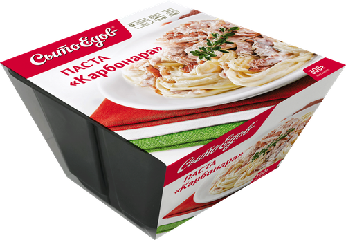 Паста СЫТОЕДОВ Карбонара с сыром и беконом в сливочном соусе, 300г, картинка