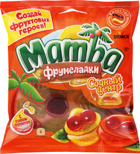Мармелад жевательный MAMBA Фрумеладки Сочный центр, 70г, крупный план