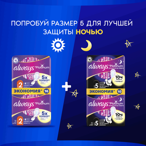 Прокладки ALWAYS Platinum Нормал Плюс, ультратонкие, с крылышками, 16шт, изображение
