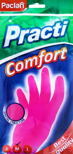 Перчатки PACLAN Comfort розовые размер М Арт. 407288, крупный план