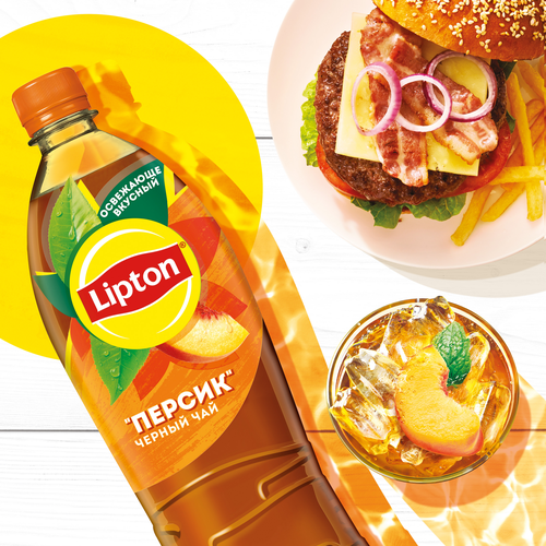 Напиток LIPTON Освежающий чай со вкусом персика негазированный, 1л, вид