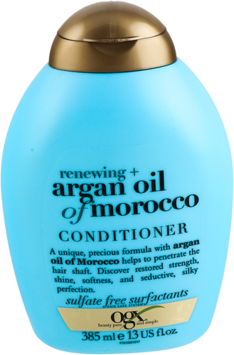 Кондиционер для восстановления волос OGX Argan Oil of Morocco с аргановым маслом, 385мл, крупный план