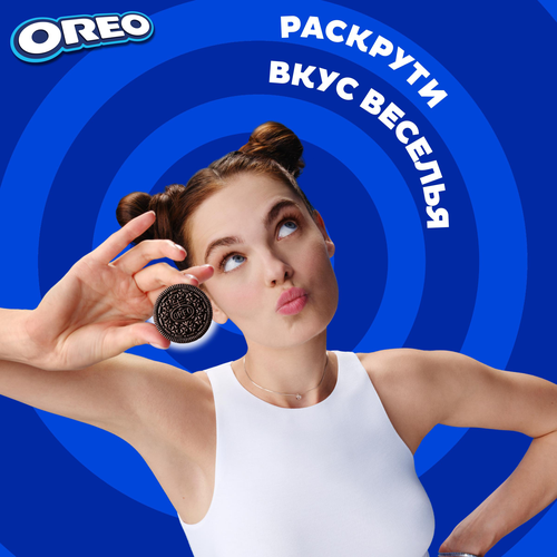 Печенье OREO с какао и начинкой с вкусом шоколада, 95г, фото