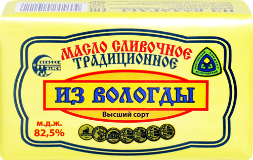 Масло сливочное СЕВЕРНОЕ МОЛОКО Из Вологды Традиционное 82,5%, без змж, 180г, фотография