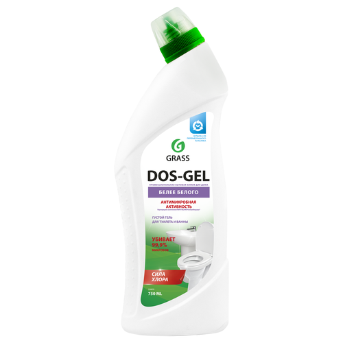 Средство моющее для туалета и ванных комнат GRASS Dos-Gel щелочное, 750мл, крупный план