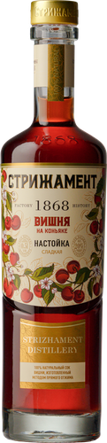 Настойка СТРИЖАМЕНТ Вишня на коньяке сладкая 20%, 0.5л