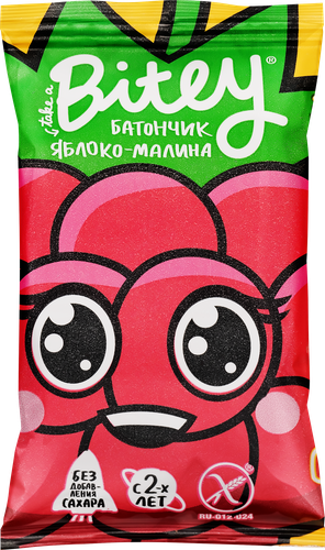 Батончик фруктово-ягодный детский TAKE A BITEY Яблоко, малина, 25г, фотография