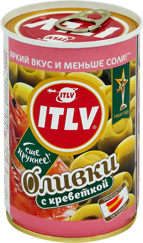 Оливки с креветками ITLV зеленые, 300г, фотография