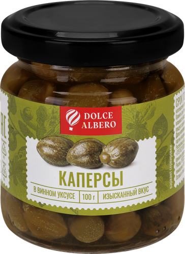 Каперсы DOLCE ALBERO в винном уксусе, 100г, фото