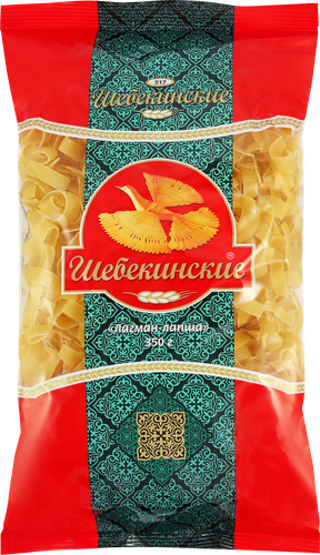 Макароны ШЕБЕКИНСКИЕ Лагман-лапша группа А, высший сорт, 350г, изображение