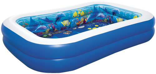Бассейн надувной детский BESTWAY Undersea Adventure 778л 262x175x51см, с 3D-рисунком и 3D-очками, Арт. 54177, фото