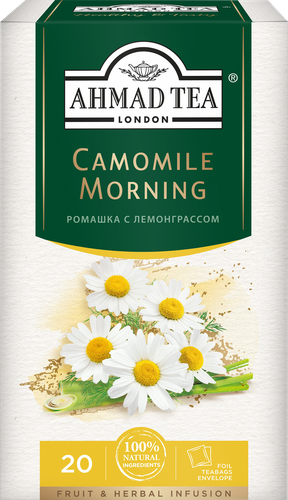 Чай травяной AHMAD TEA Camomile Morning с ромашкой и лимонным сорго, 20пак, вид