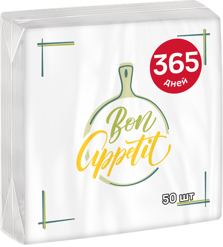 Салфетки бумажные 365 ДНЕЙ 1 слой с рисунком, 50шт, крупный план
