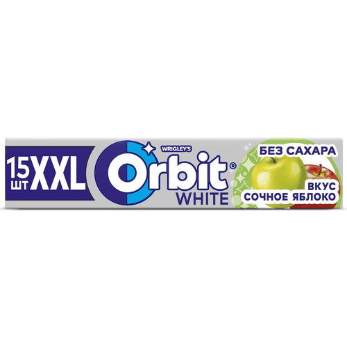Жевательная резинка ORBIT Белоснежный Сочное яблоко XXL, 20,4г, картинка