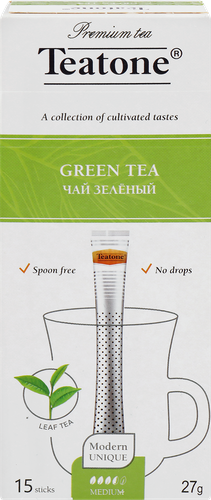 Чай зеленый TEATONE, 15пак, крупный план