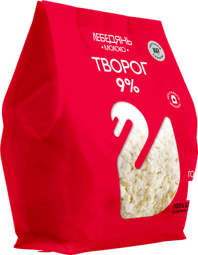 Творог ЛЕБЕДЯНЬМОЛОКО 9%, без змж, 300г, детальное фото