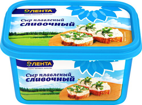 Сыр плавленый ЛЕНТА Сливочный 50%, без змж, 400г, фото