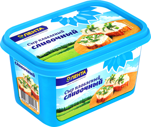 Сыр плавленый ЛЕНТА Сливочный 50%, без змж, 400г, изображение
