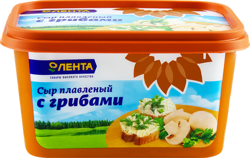 Сыр плавленый ЛЕНТА с грибами 50%, без змж, 400г, картинка