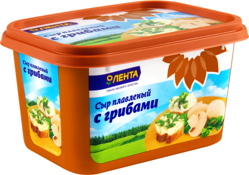 Сыр плавленый ЛЕНТА с грибами 50%, без змж, 400г, детальное фото