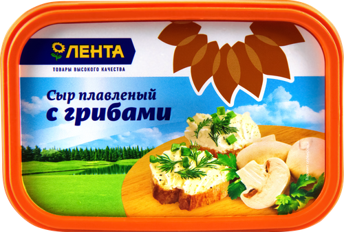 Сыр плавленый ЛЕНТА с грибами 50%, без змж, 400г, изображение