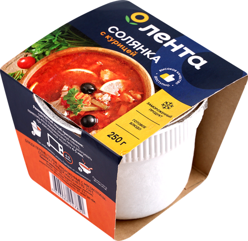 Суп ЛЕНТА Солянка с курицей, 250г, крупный план