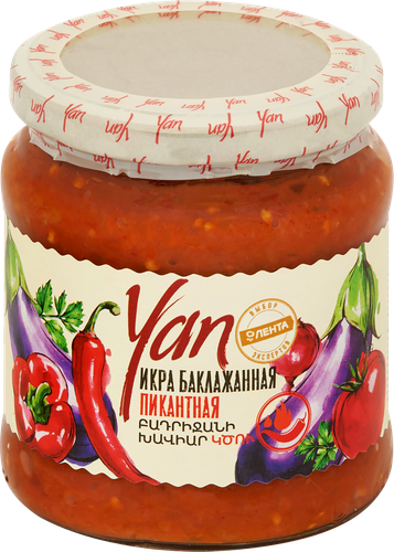 Икра баклажанная YAN Пикантная, 470г, изображение