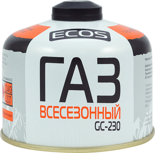 Газ для портативных газовых приборов ECOS всесезонный резьбовой GC-230 EPI-GAS, Арт. 140540, 230г, фотография