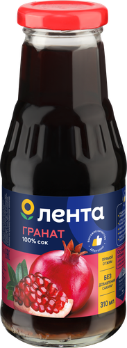 Сок ЛЕНТА Гранатовый прямого отжима, 0.31л, детальное фото