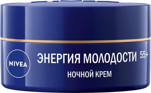 Крем ночной для лица NIVEA Энергия Молодости 55+, 50мл, крупный план