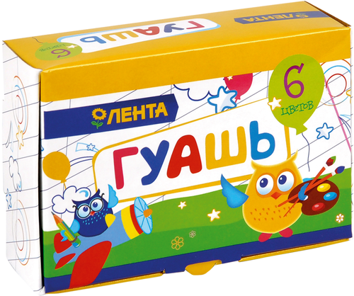 Гуашь ЛЕНТА 6 цветов по 17мл Арт. Ф117306, картинка