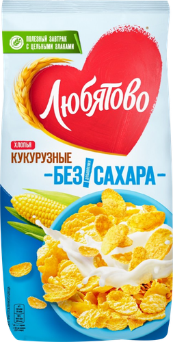 Хлопья кукурузные ЛЮБЯТОВО легкие, 270г, детальное фото