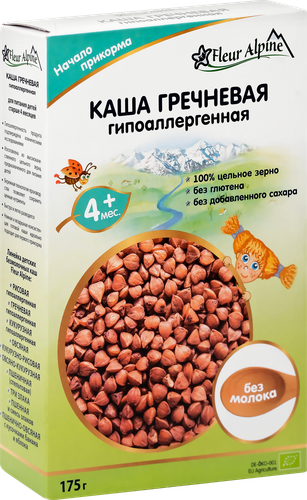 Каша гречневая FLEUR ALPINE безмолочная гипоаллергенная, с 4 месяцев, 175г, картинка