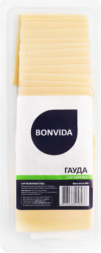 Сыр BONVIDA Гауда, без змж, в нарезке, 600г, фото