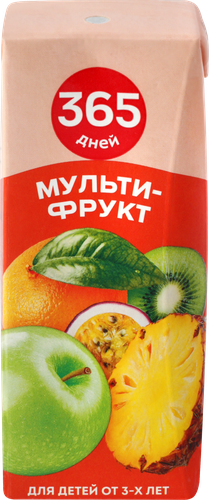 Нектар 365 ДНЕЙ Мультифрукт, 0.2л, крупный план